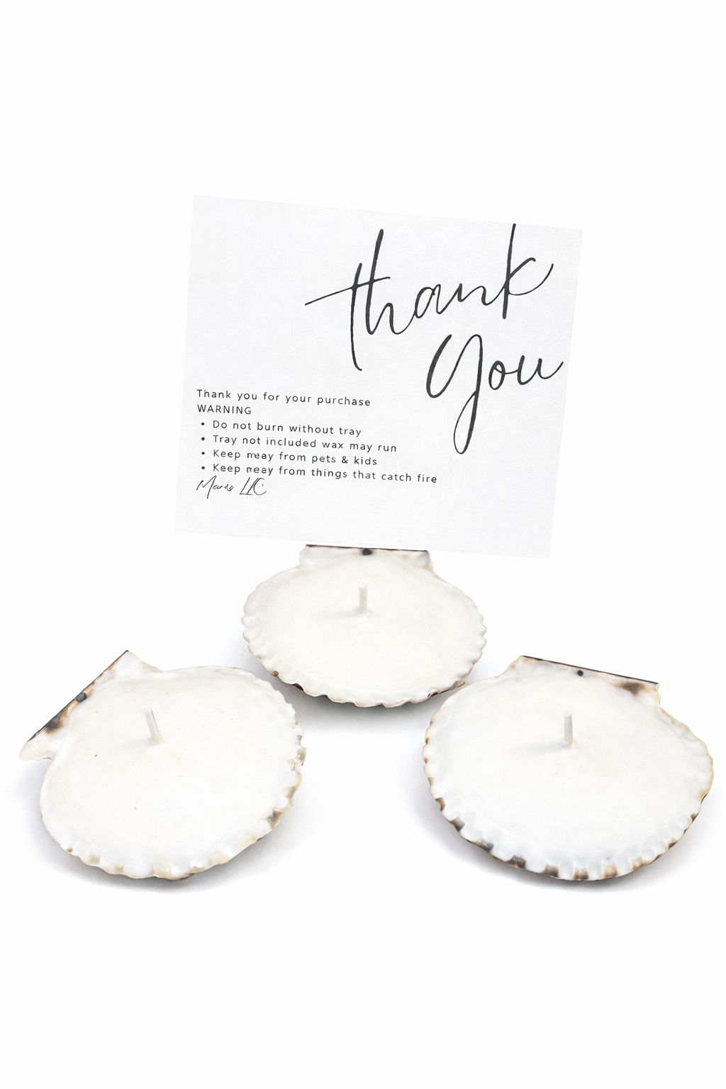 3 scallop candles
