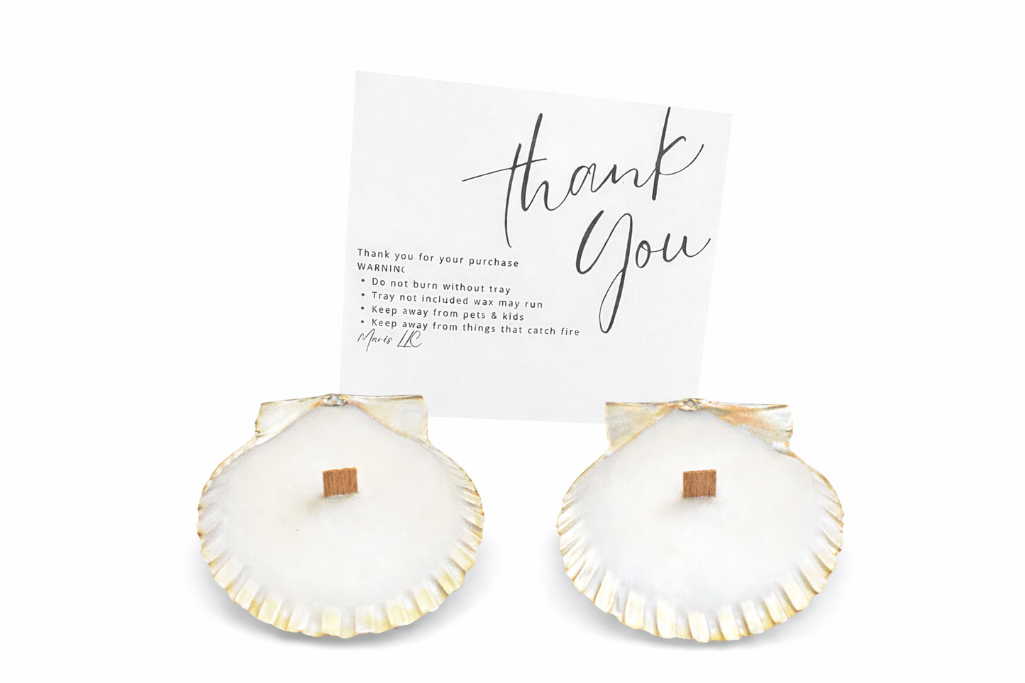 Gold wood wick scallop pair