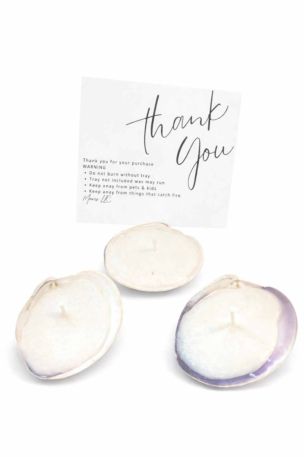 3 mini quahog candles