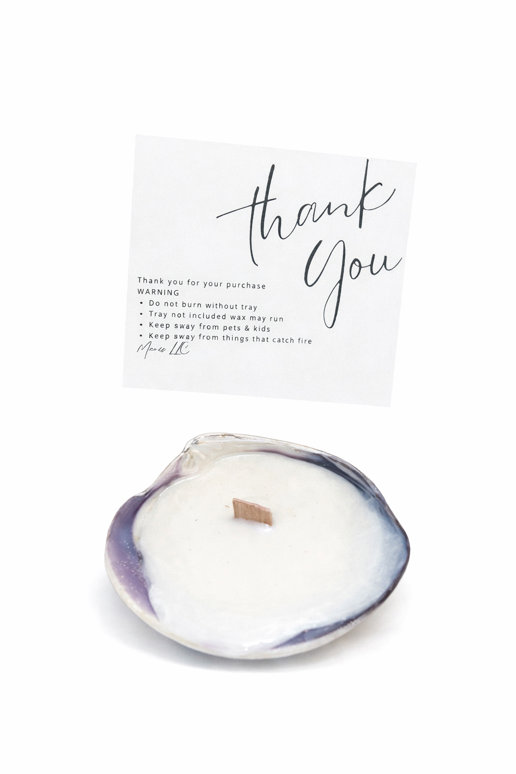 Single quahog wood wick￼